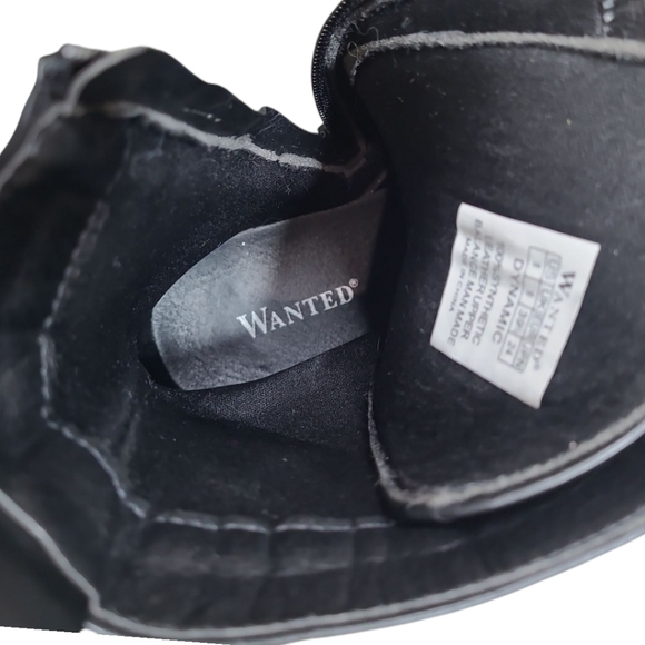 Wanted Dynamic Black Studded Side Zip Buckle Combat Boots Size 8 - Picture 10 of 14